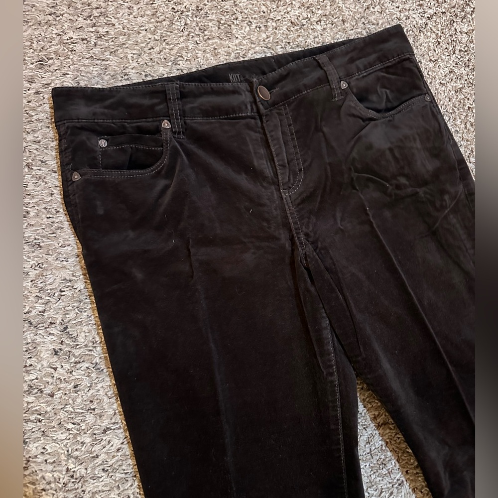 Kut from the Kloth Stretch Twill Catherine Boyfriend Exclusive pants brown sz 16